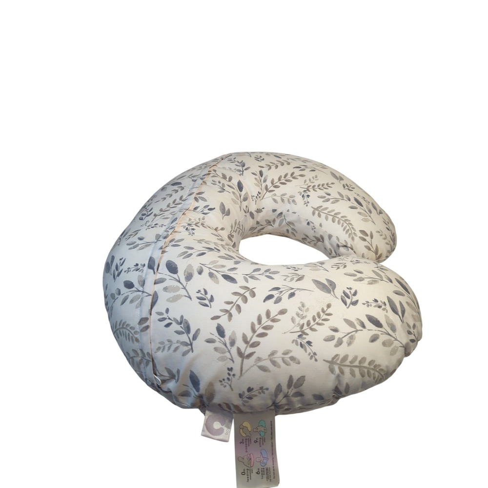 Boppy Original Nursing Pillow and Positioner Grey Botanical Leaf Slipcover - Picture 2 of 7
